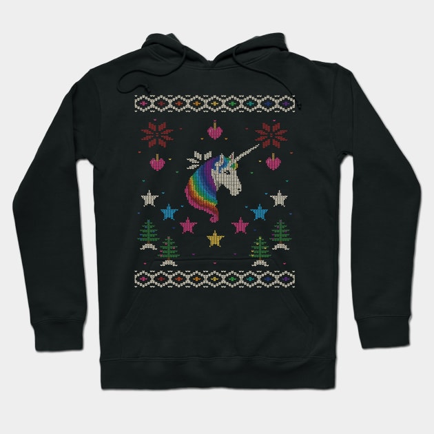 Ugly Unicorn Christmas Sweater Hoodie by AnotheHero